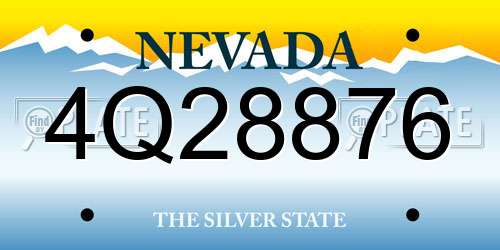 4Q28876 Nevada License Plate
