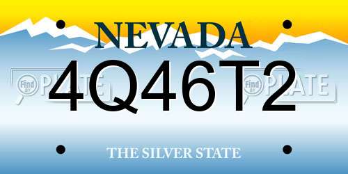 4Q46T2 Nevada License Plate