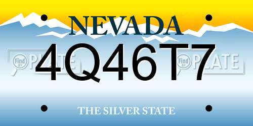 4Q46T7 Nevada License Plate