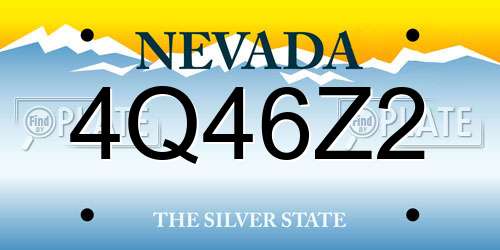 4Q46Z2 Nevada License Plate
