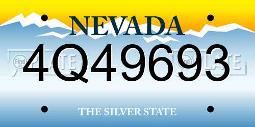 4Q49693 Nevada License Plate