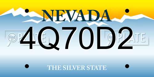 4Q70D2 Nevada License Plate