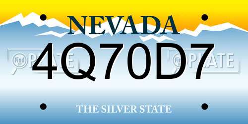 4Q70D7 Nevada License Plate