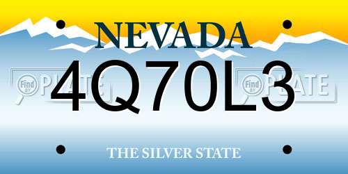 4Q70L3 Nevada License Plate