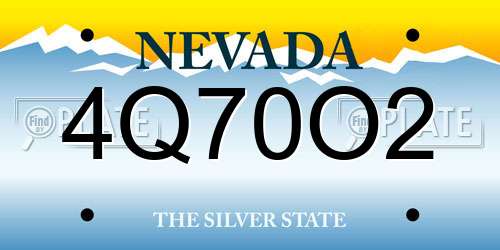 4Q70O2 Nevada License Plate