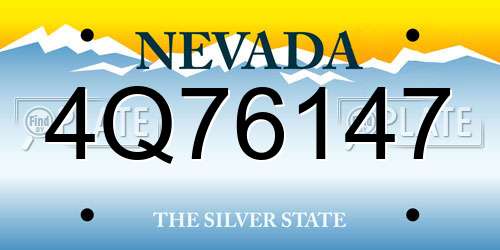 4Q76147 Nevada License Plate