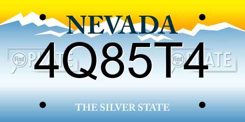 4Q85T4 Nevada License Plate