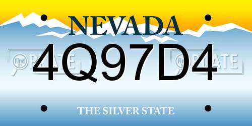 4Q97D4 Nevada License Plate