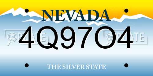 4Q97O4 Nevada License Plate