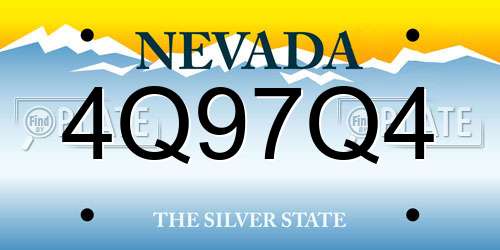 4Q97Q4 Nevada License Plate