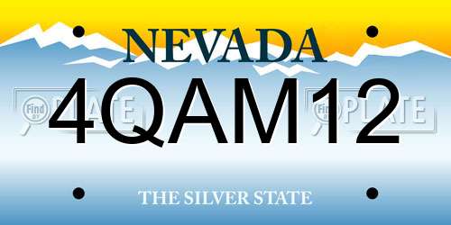 4QAM12 Nevada License Plate