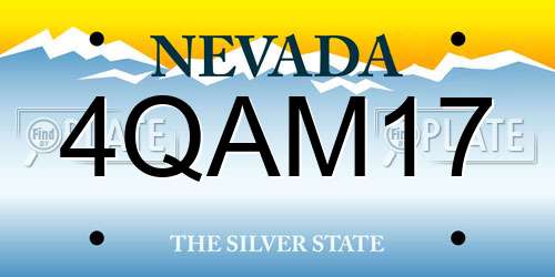 4QAM17 Nevada License Plate