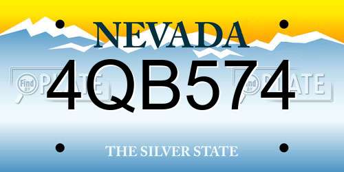 4QB574 Nevada License Plate