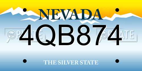 4QB874 Nevada License Plate