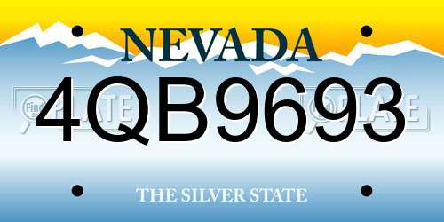 4QB9693 Nevada License Plate