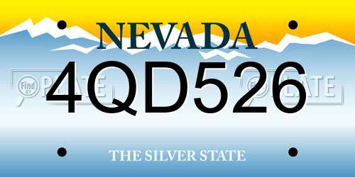 4QD526 Nevada License Plate