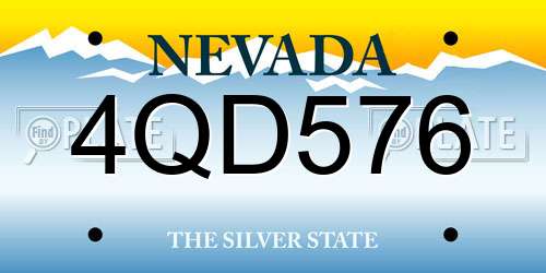 4QD576 Nevada License Plate