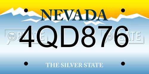 4QD876 Nevada License Plate