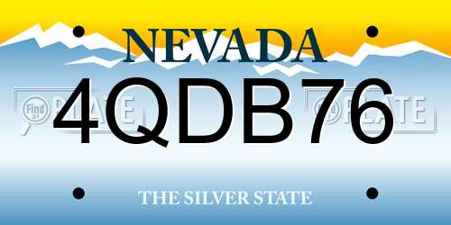 4QDB76 Nevada License Plate