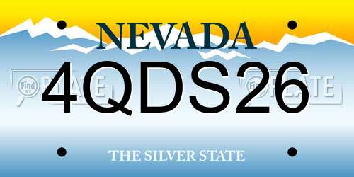4QDS26 Nevada License Plate