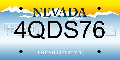 4QDS76 Nevada License Plate