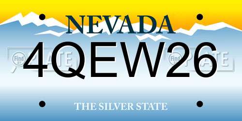 4QEW26 Nevada License Plate