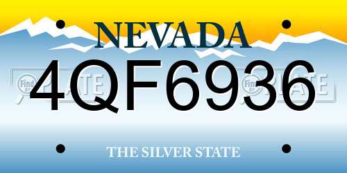 4QF6936 Nevada License Plate