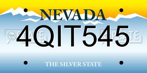 4QIT545 Nevada License Plate