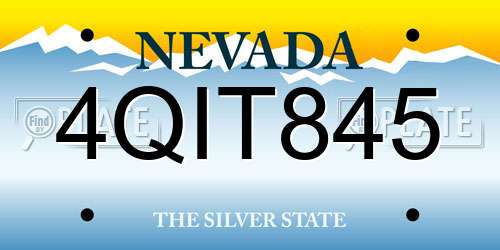 4QIT845 Nevada License Plate