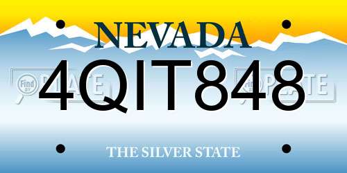 4QIT848 Nevada License Plate