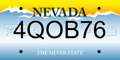 4QOB76 Nevada License Plate
