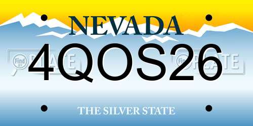 4QOS26 Nevada License Plate