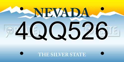 4QQ526 Nevada License Plate