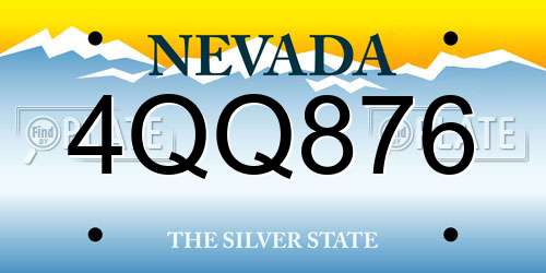4QQ876 Nevada License Plate