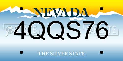 4QQS76 Nevada License Plate