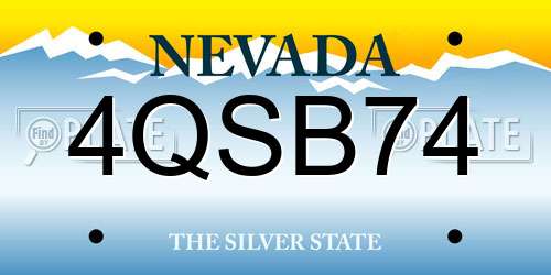 4QSB74 Nevada License Plate