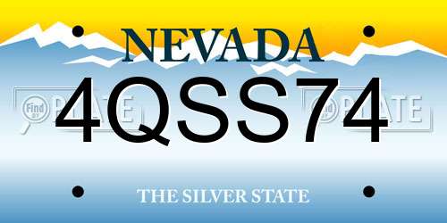 4QSS74 Nevada License Plate