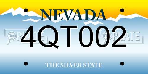 4QT002 Nevada License Plate