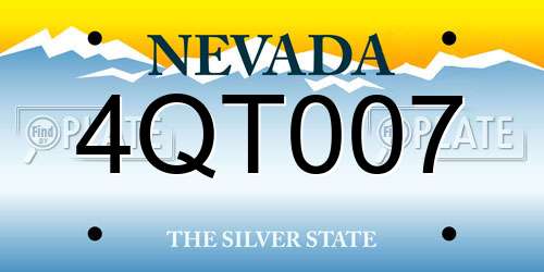 4QT007 Nevada License Plate