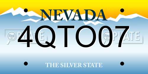 4QTO07 Nevada License Plate