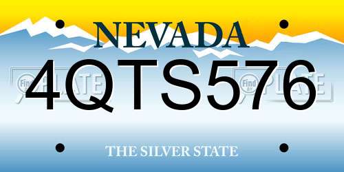 4QTS576 Nevada License Plate