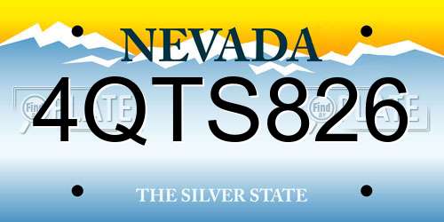 4QTS826 Nevada License Plate