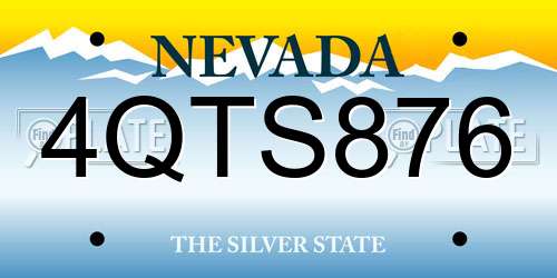 4QTS876 Nevada License Plate