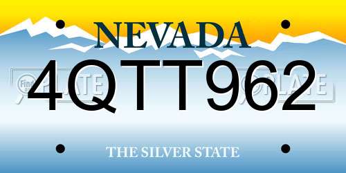 4QTT962 Nevada License Plate