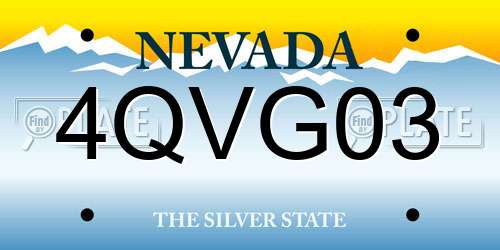 4QVG03 Nevada License Plate