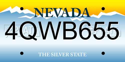 4QWB655 Nevada License Plate