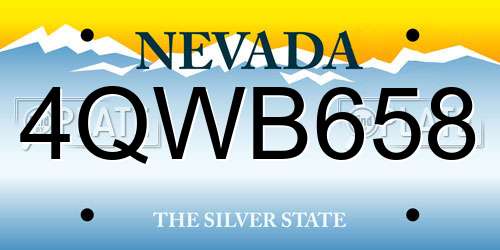 4QWB658 Nevada License Plate