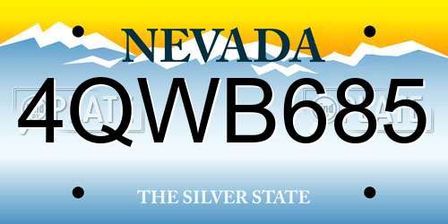 4QWB685 Nevada License Plate