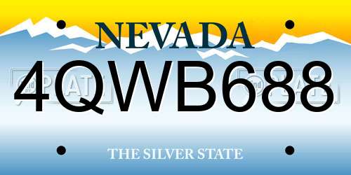 4QWB688 Nevada License Plate