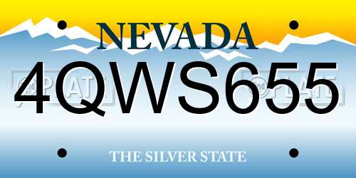4QWS655 Nevada License Plate